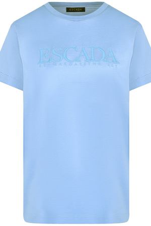 Однотонная хлопковая футболка с логотипом бренда Escada Escada 5027852