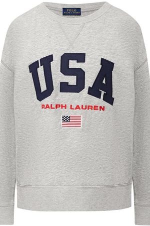 Хлопковый пуловер с декоративной нашивкой Polo Ralph Lauren Polo Ralph Lauren 211697038