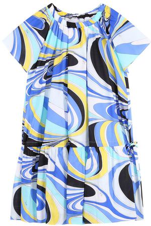 Хлопковое мини-платье свободного кроя с принтом Emilio Pucci Emilio Pucci 9I1101/IB680/10-14
