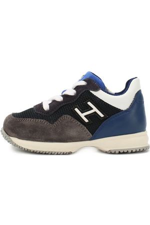 Кожаные кроссовки с замшевой отделкой на шнуровке Hogan Hogan  HXT0920V311IVQ0PAI/IBQ0PAI