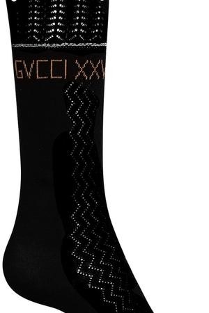 Ажурные носки из хлопка черного цвета Gucci 47075250 купить с доставкой