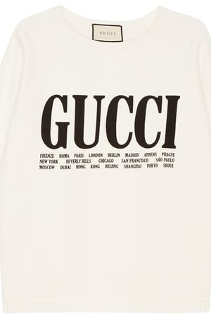 Белый свитшот с контрастным логотипом Gucci 47076965