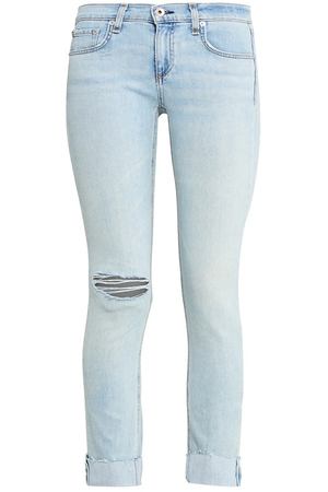 Голубые джинсы с обрезанным краем Rag&Bone 188777828 вариант 3