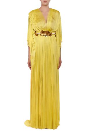 Золотистое платье с декоративным поясом Maria Lucia Hohan 160392186
