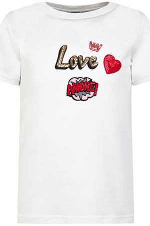 Белая футболка с аппликацией Dolce & Gabbana Kids 120794675