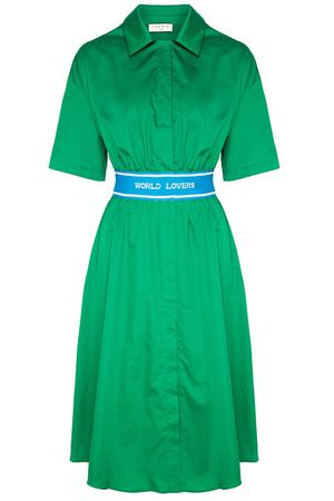 Зеленое платье с поясом Sofiane Sandro 914107245