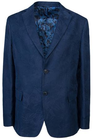 Синий пиджак с жаккардовым узором ETRO 907108836