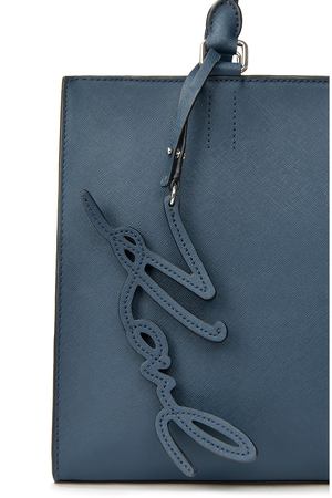 Кожаная сумка Karl Lagerfeld Karl Lagerfeld 81KW3051 Синий купить с доставкой