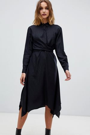 Платье-рубашка с запахом AllSaints - Черный AllSaints 61917
