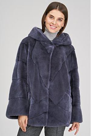 Шуба из аукционного меха норки NAFA с капюшоном Nevris furs 255601 купить с доставкой