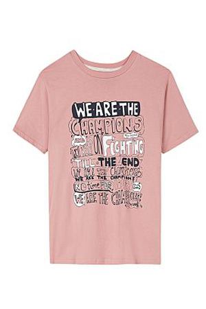 Розовая футболка с принтом AL FRANCO 226