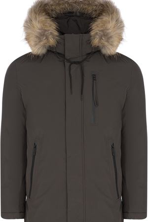 Утепленная куртка с отделкой мехом енота Urban Fashion for Men 26786 купить с доставкой