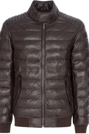 Стеганая кожаная куртка с отделкой трикотажем Urban Fashion for Men 33181 купить с доставкой