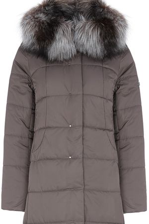 Утепленное пальто с отделкой мехом лисы Laura Bianca 253384 купить с доставкой
