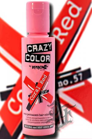 CRAZY COLOR Краска для волос, кораллово-касный / Crazy Color Coral Red 100 мл Crazy color 002247