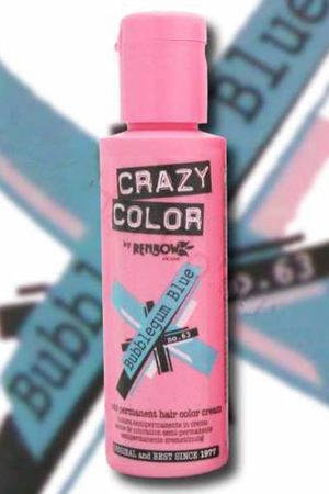 CRAZY COLOR Краска для волос, жемчужно-голубой / Crazy Color Bubblegum Blue 100 мл Crazy color 002281