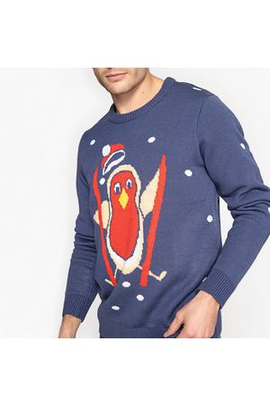 Пуловер из плотного трикотажа с круглым вырезом La Redoute Collections 121911 купить с доставкой