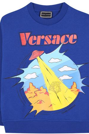 Хлопковый свитшот с принтом Young Versace Young Versace YVMFE143/YFE130/8A-S купить с доставкой