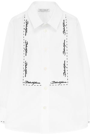 Хлопковая рубашка с контрастной вышивкой Dolce & Gabbana Dolce & Gabbana L42S44/FU5GK/2-6