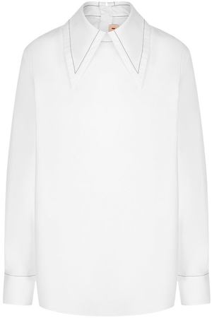 Хлопковая блуза с отложным воротником Marni Marni CAMA0016A0/TCW64