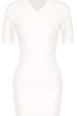 Приталенное платье-миди с V-образным вырезом Victoria Beckham Victoria Beckham DR KNT 6464 MSS18 CREPE FL0AT VK3054 купить с доставкой