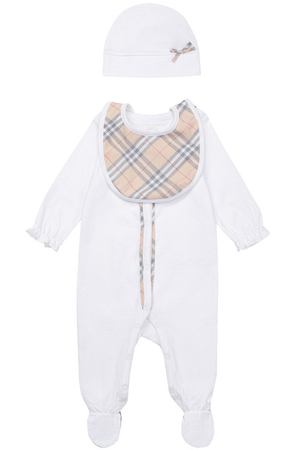Пижама в комплекте с нагрудником и шапкой Burberry Burberry 3998425