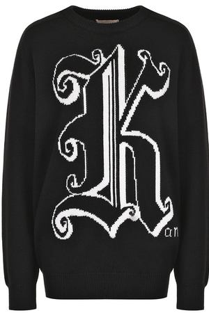 Шерстяной пуловер с круглым вырезом и принтом Christopher Kane Christopher Kane 450463/UBK01