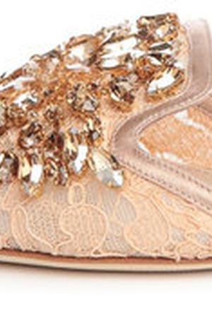 Кружевные шлепанцы Bianca с кристаллами Dolce & Gabbana Dolce & Gabbana 0112/CQ0022/AL198 вариант 3