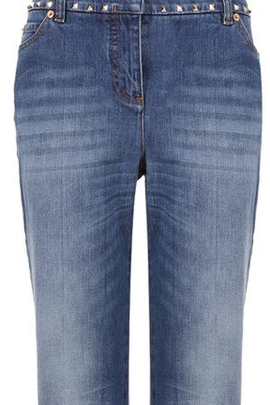 Укороченные расклешенные джинсы с заклепками Valentino Valentino MB3DD03B/2Q0 купить с доставкой