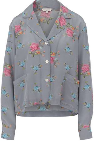 Шелковая блуза в пижамном стиле с цветочным принтом Natasha Zinko Natasha Zinko PF8206 купить с доставкой