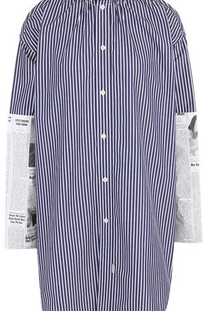 Хлопковая блуза свободного кроя с воротником-стойкой Balenciaga Balenciaga 528697/TBM05