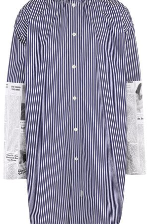 Хлопковая блуза свободного кроя с воротником-стойкой Balenciaga Balenciaga 528697/TBM05