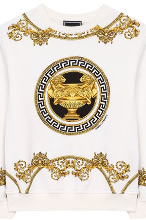 Хлопковый свитшот с принтом Young Versace Young Versace YVFFE131/YFEC2S/8A-S купить с доставкой