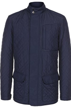 Утепленная стеганая куртка на молнии с отделкой из натуральной кожи Pal Zileri Pal Zileri 94201/36S/B802 вариант 2 купить с доставкой