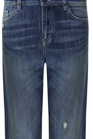 Укороченные джинсы с потертостями и отворотами Giorgio Armani Giorgio Armani 6ZAJ90/AD02Z