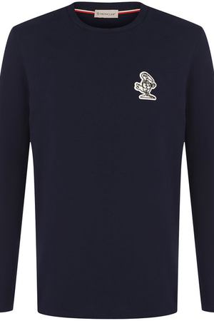 Хлопковый лонгслив с круглым вырезом Moncler Moncler D1-091-80263-00-8390T