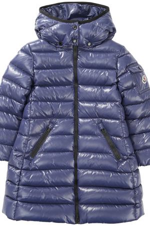 Пуховое пальто с контрастной отделкой и капюшоном Moncler Enfant Moncler C2-954-49900-05-68950/4-6A