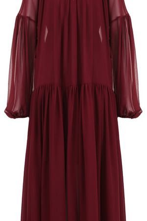 Шелковое платье свободного кроя с воротником-стойкой Stella McCartney Stella McCartney 541743/SLA61