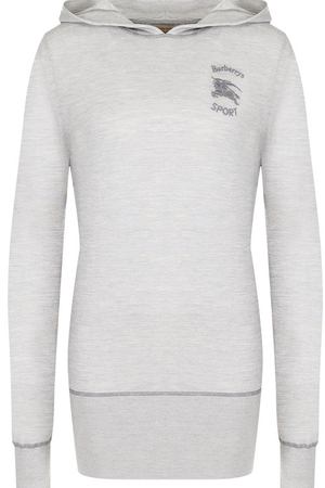 Пуловер из смеси шелка и кашемира с капюшоном Burberry Burberry 8001875