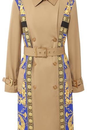 Двубортное пальто из смеси хлопка и шелка с поясом Versace Versace A80526/A226862 вариант 2