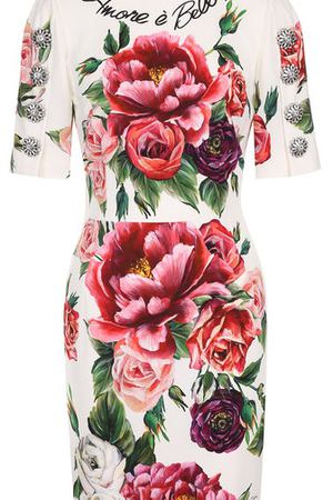 Приталенное платье-миди с цветочным принтом Dolce & Gabbana Dolce & Gabbana F69Y6Z/GDJ33