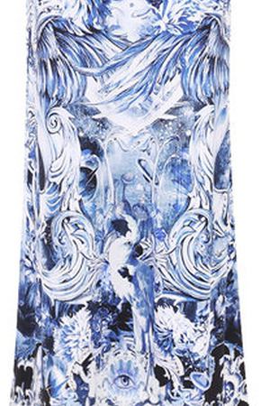 Приталенное платье в пол с ярким принтом и открытой спиной Roberto Cavalli Roberto Cavalli EQT154/0TB36