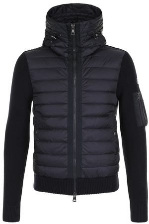 Шерстяной кардиган на молнии с пуховой отделкой Moncler Moncler C2-091-94028-00-94789 вариант 2 купить с доставкой