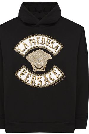 Хлопковое худи с вышивкой Young Versace Young Versace YVMFE141/YFE130/M-L купить с доставкой