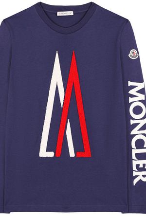 Хлопковый лонгслив с принтом Moncler Enfant Moncler D2-954-80225-50-83092/12-14A вариант 2 купить с доставкой