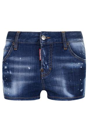 Джинсовые мини-шорты с потертостями Dsquared2 Dsquared2 S75MU0255/S30342 вариант 3 купить с доставкой