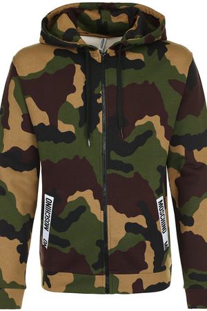 Хлопковая толстовка на молнии с капюшоном Moschino Moschino A1708/8111