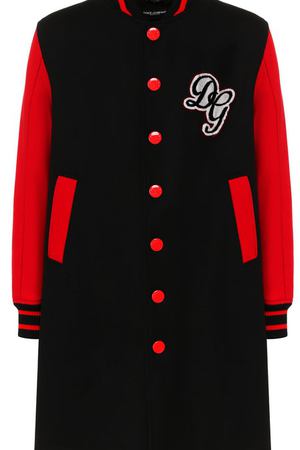 Шерстяное однобортное пальто с контрастной отделкой Dolce & Gabbana Dolce & Gabbana G9LL9Z/FURFM