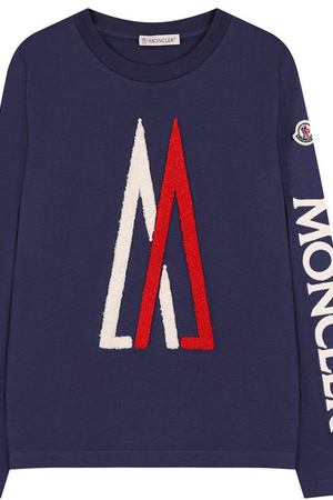 Хлопковый лонгслив с нашивкой Moncler Enfant Moncler D2-954-80225-50-83092/8-10A купить с доставкой