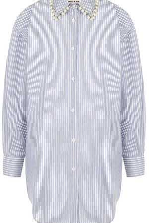 Хлопковая блуза свободного кроя с декорированным воротником Paul&Joe Paul&Joe HBIGPEARL купить с доставкой